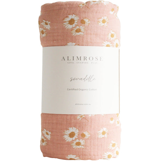 MUSLIN SWADDLE - LITTLE DAISIES