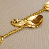 Star and Moon Dessert Spoons - Golden Set of 4