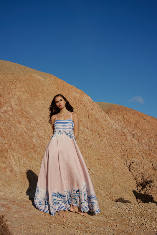 RUE DRESS - SEASHELL / ICEBERG