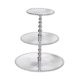 Pearled Three-Tiered Cupcake Server