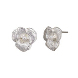 Silver Pansy Earring