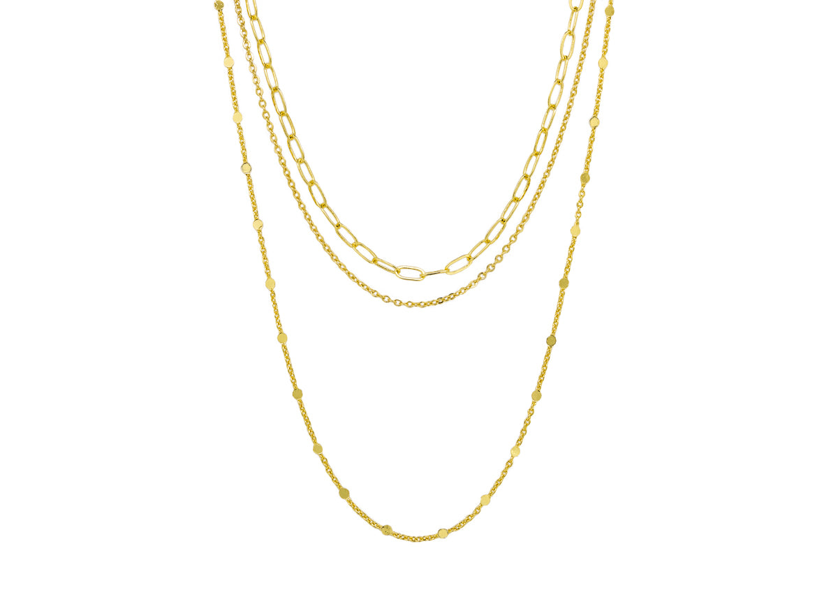 GOLD TRIPLE CHAIN NECKLACE