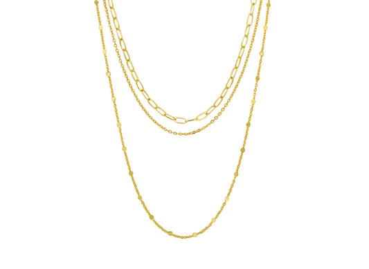 GOLD TRIPLE CHAIN NECKLACE