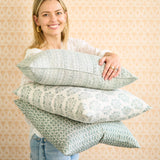 Amer Indian Teal Linen Cushion - 50cm