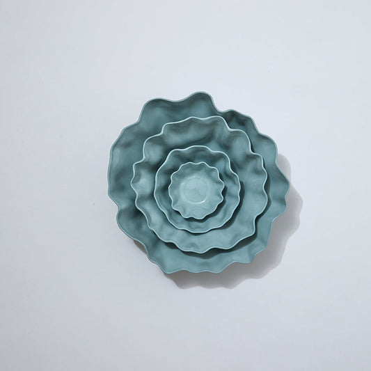 RUFFLE BOWL - LIGHT BLUE SMALL