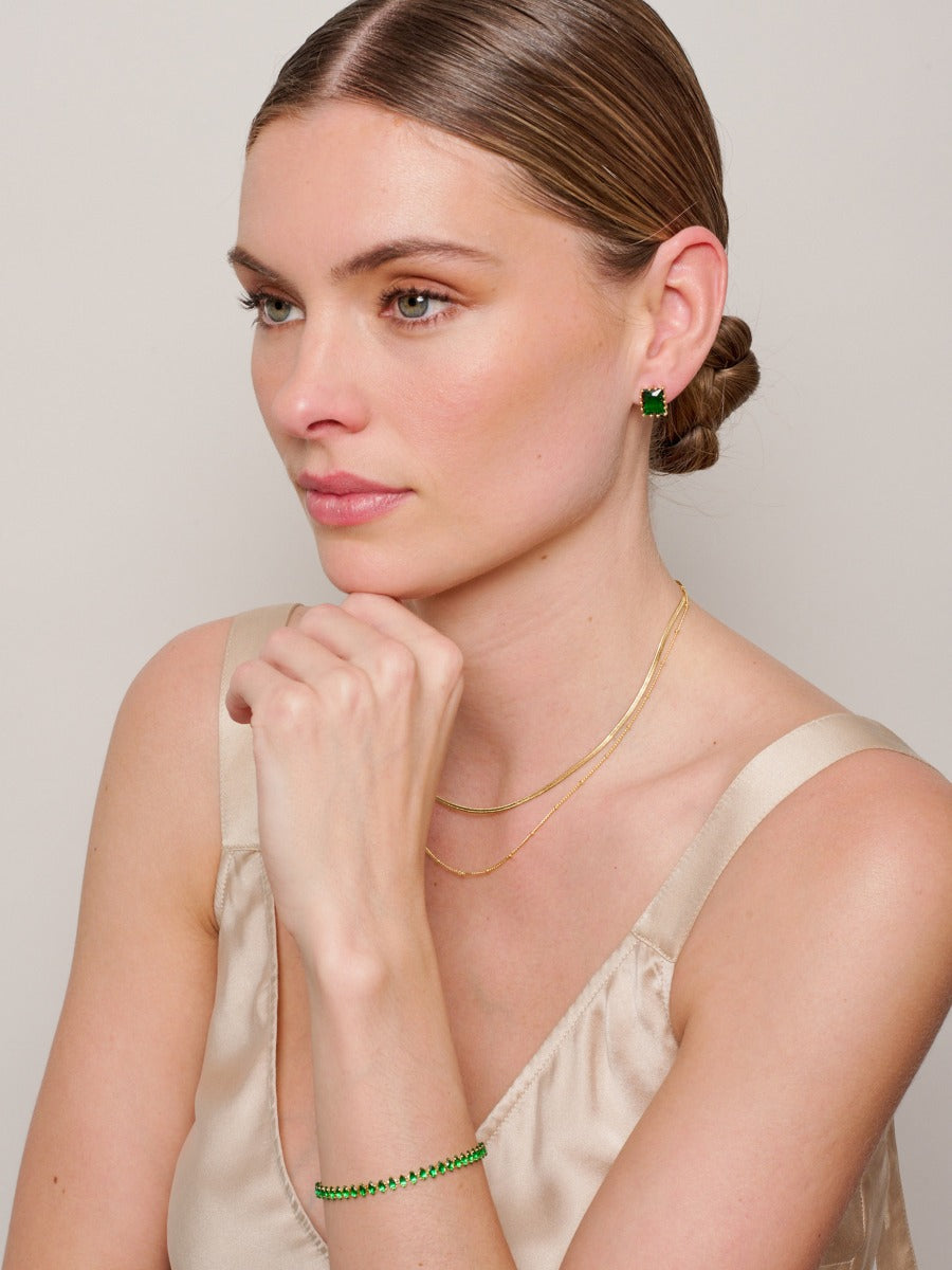 GOLD EMERALD PENELOPE EARRING