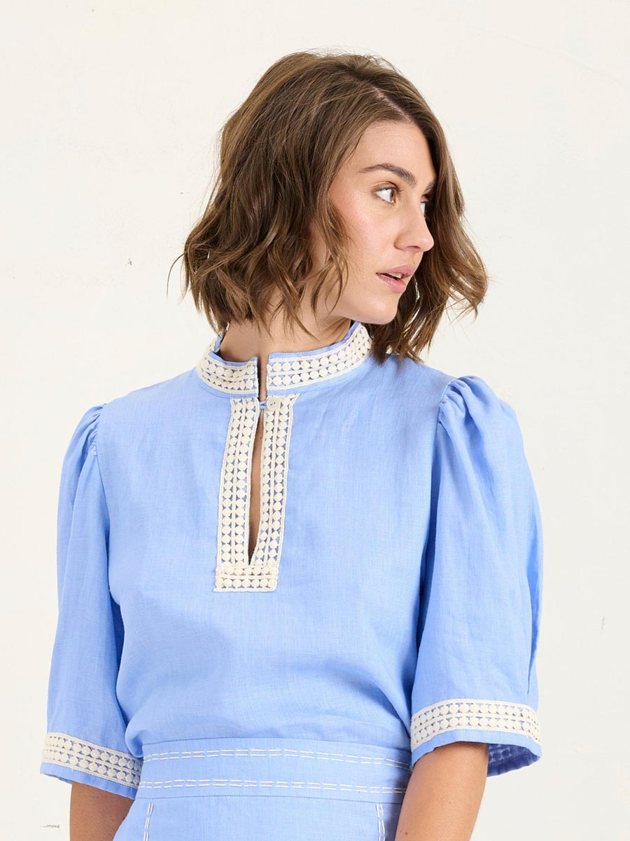 PEEK BLOUSE - VINKA BLUE