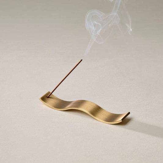 BRASS WAVE INCENSE HOLDER