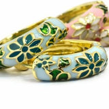 Green Oriental Flower Hoops