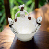 Three Lady  - Ubuntu Bowl in White