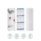 3 Pack Sea Muslin Swaddles