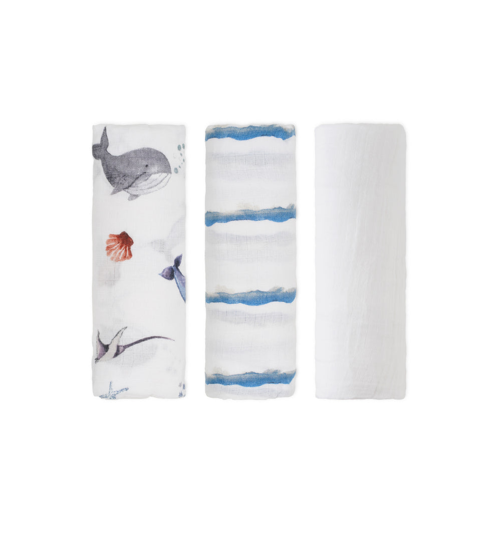 3 Pack Sea Muslin Swaddles