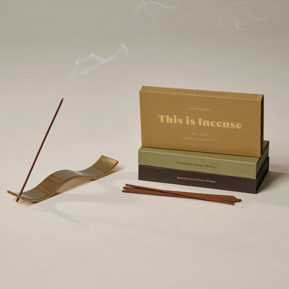 BRASS WAVE INCENSE HOLDER