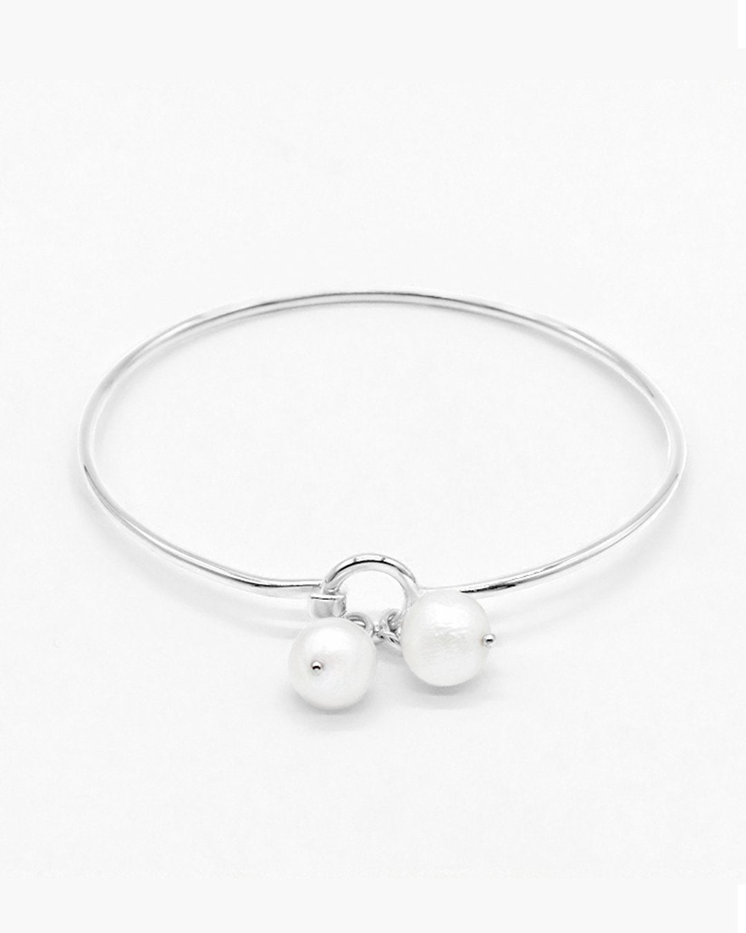 PEARL BANGLE - STERLING SILVER
