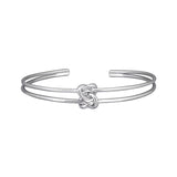 Silver Double Knot Bangle