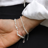 Pearl Heart Bracelet - Silver