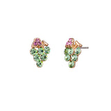 Green Crystal Vine Grape Earring