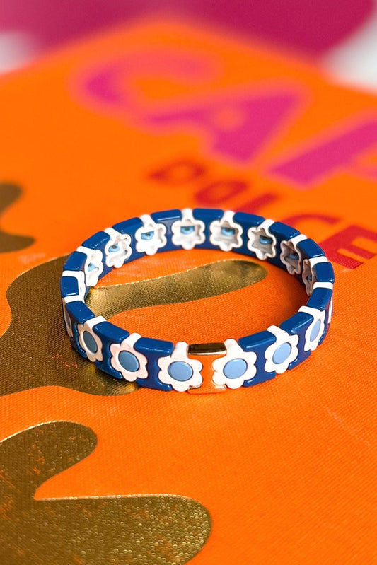 BLUE DAISY TILE BRACELET