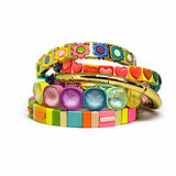 Gold Multi Daisy Tile Bracelet