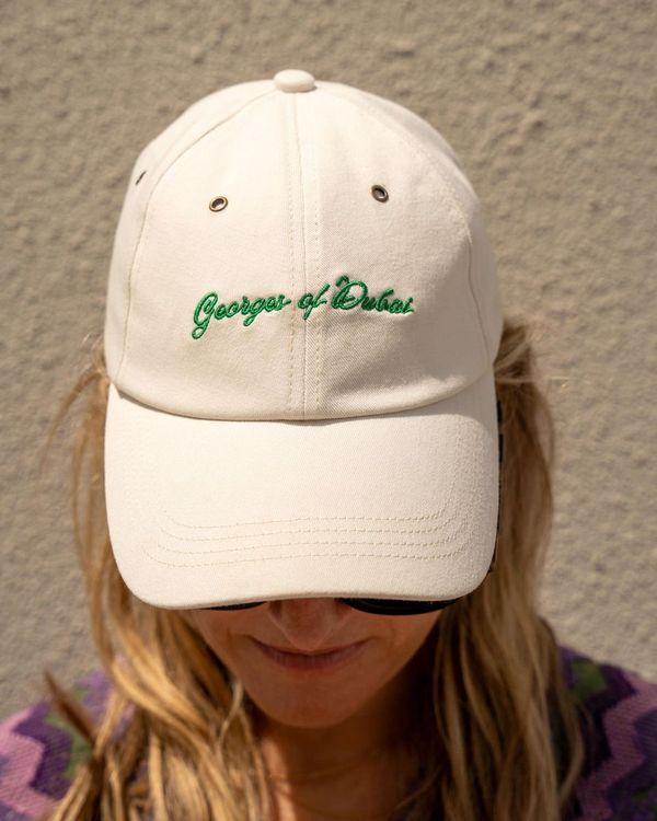 GEORGES OF DUBAI CAP - WHITE & GRASS GREEN