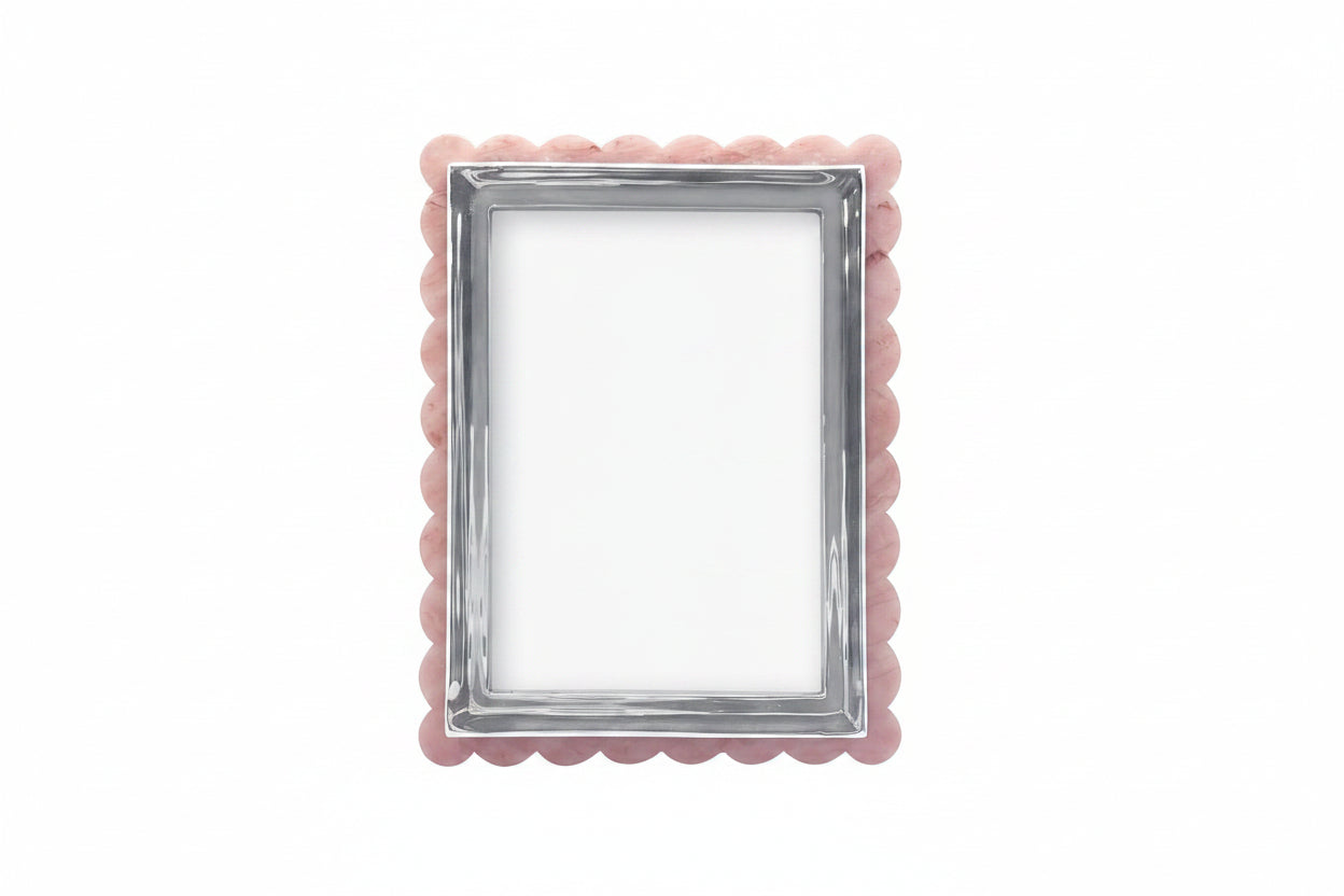 Pink Acrylic Scallop 5x7 Photo Frame