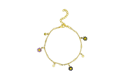 GOLD MULTI HANGING DAISY BRACELET