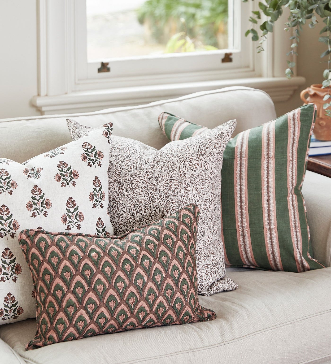Buzios Rosewood Linen Cushion - 50cm