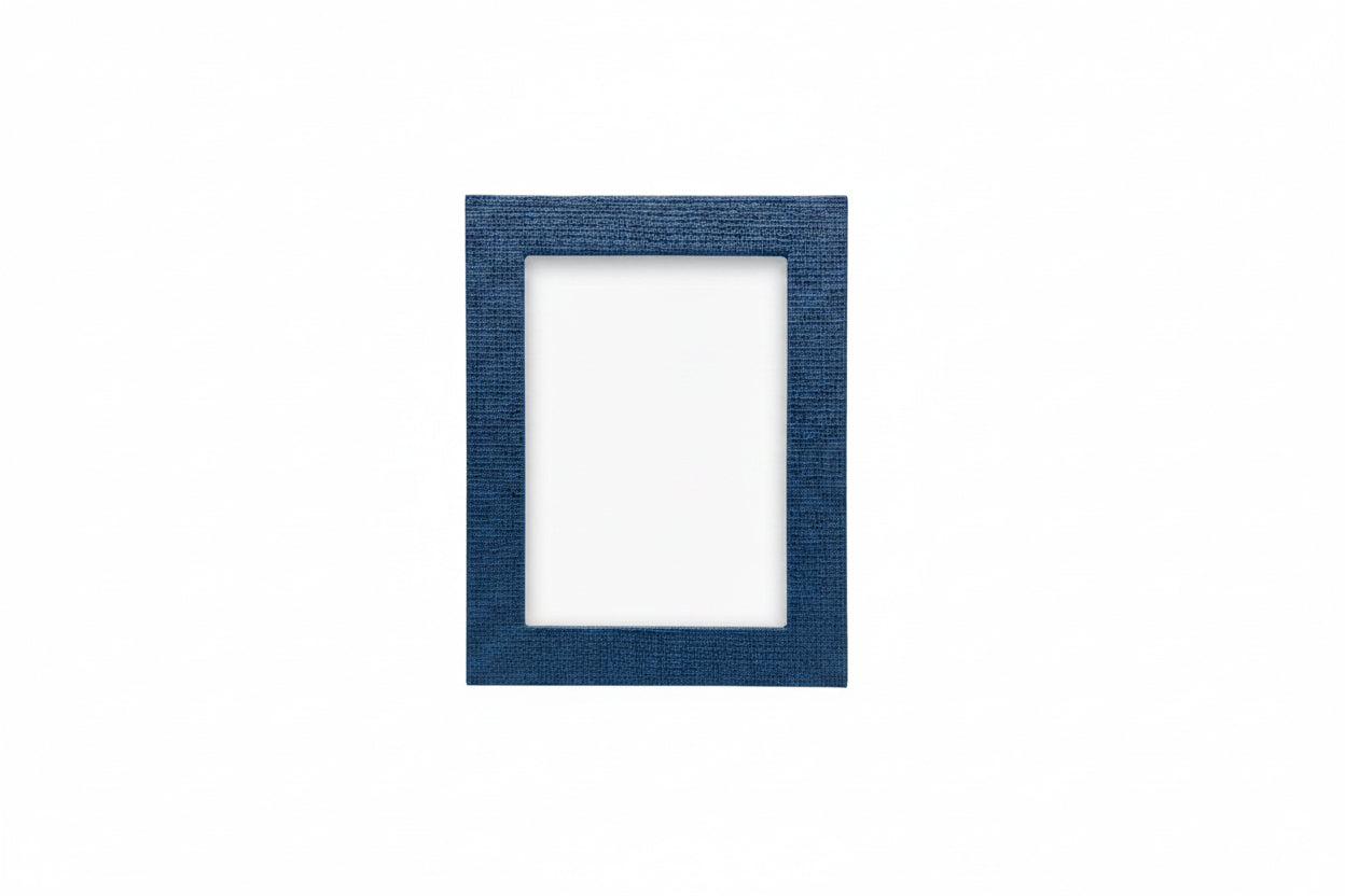 Grasscloth Indigo Faux 5x7 Photo Frame