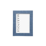 Grasscloth Heather Blue Faux 5x7 Photo Frame