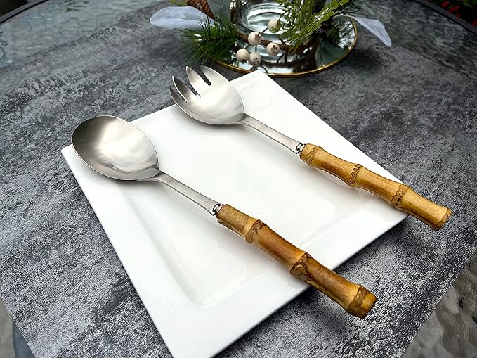 BAMBOO HANDLE SALAD SERVERS