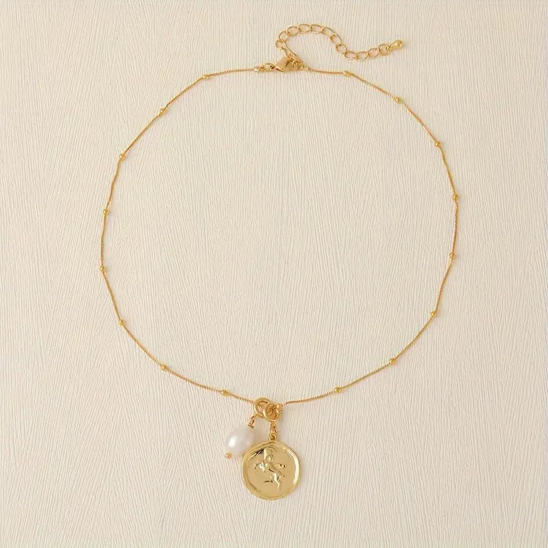 ZODIAC & PEARL NECKLACE - ARIES