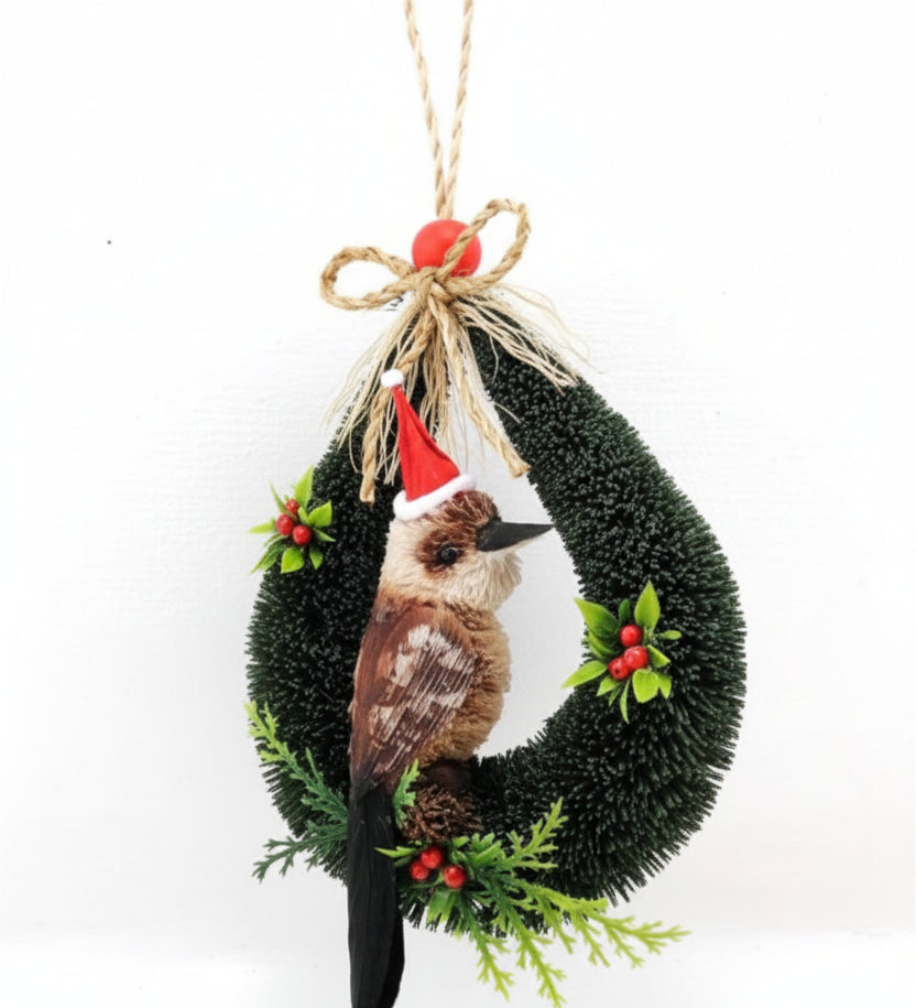 Christmas Door Hanger Wreath - Kookaburra