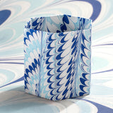 Blue Marbled Paper Waste Basket