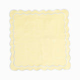 Linen Scalloped Edged Napkins - Buttermilk Yellow Set of 4