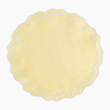 Linen Scalloped Edged Placemats - Buttermilk Yellow Set of 4
