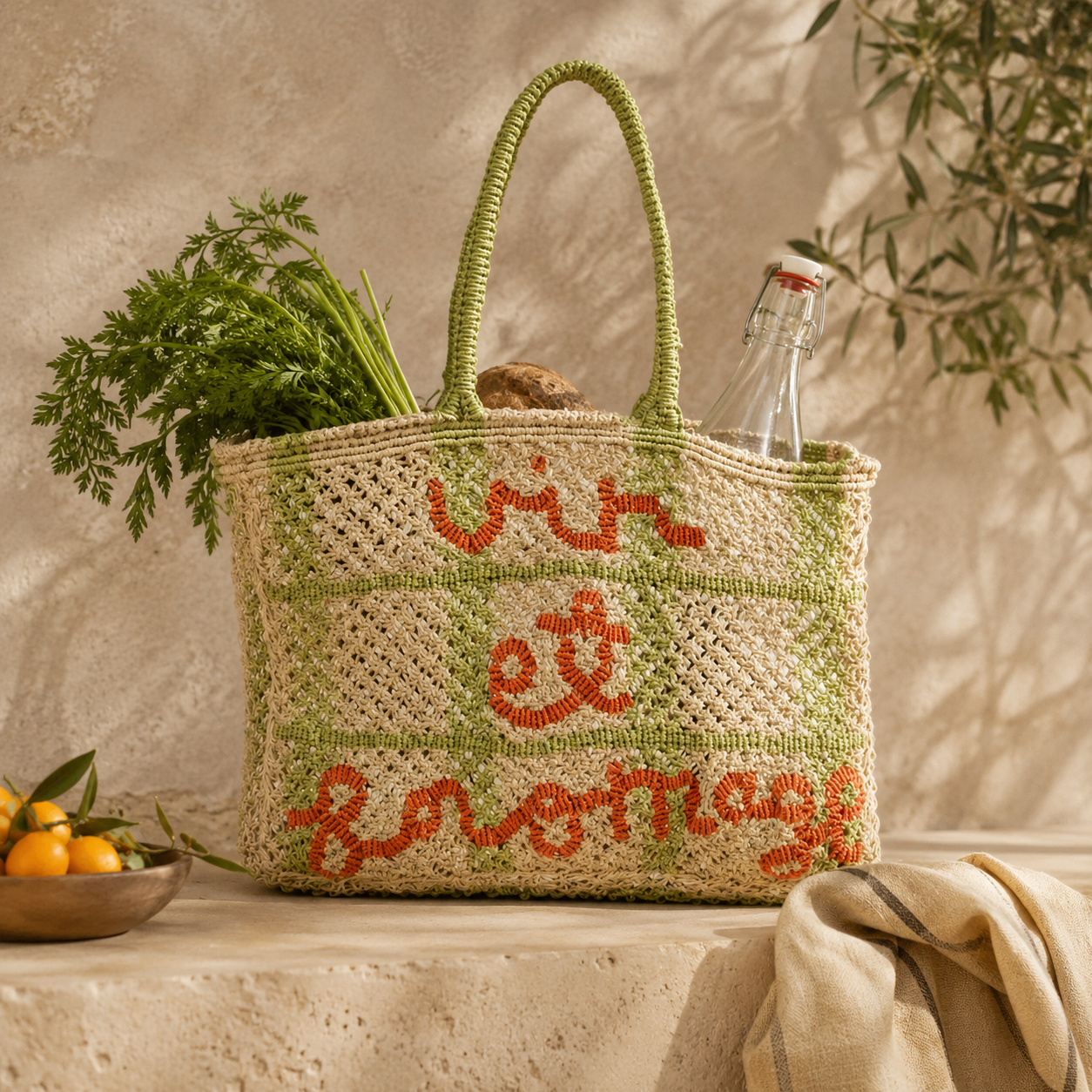 Vin et Fromage Jute Tote Bag