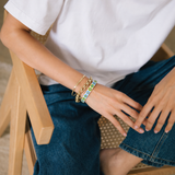 White Daisy Tile Bracelet