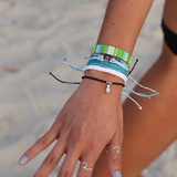 Green and Gold Wide Tile Bracelet