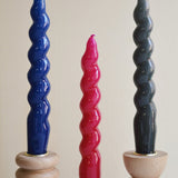 Spiral Taper Candle - Magenta
