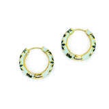 Green Oriental Flower Hoops