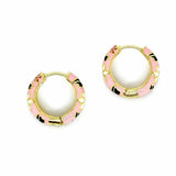 Pink Oriental Flower Hoops