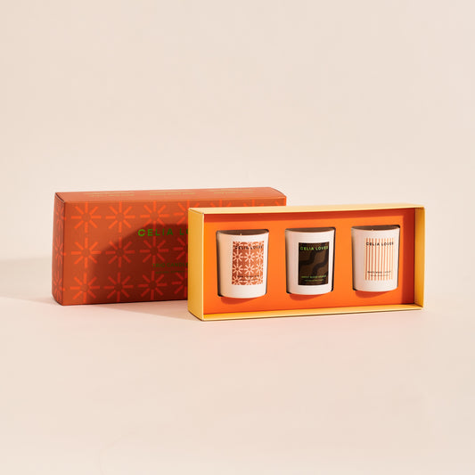 TRIO CANDLE SET EUROPEAN HOLIDAY