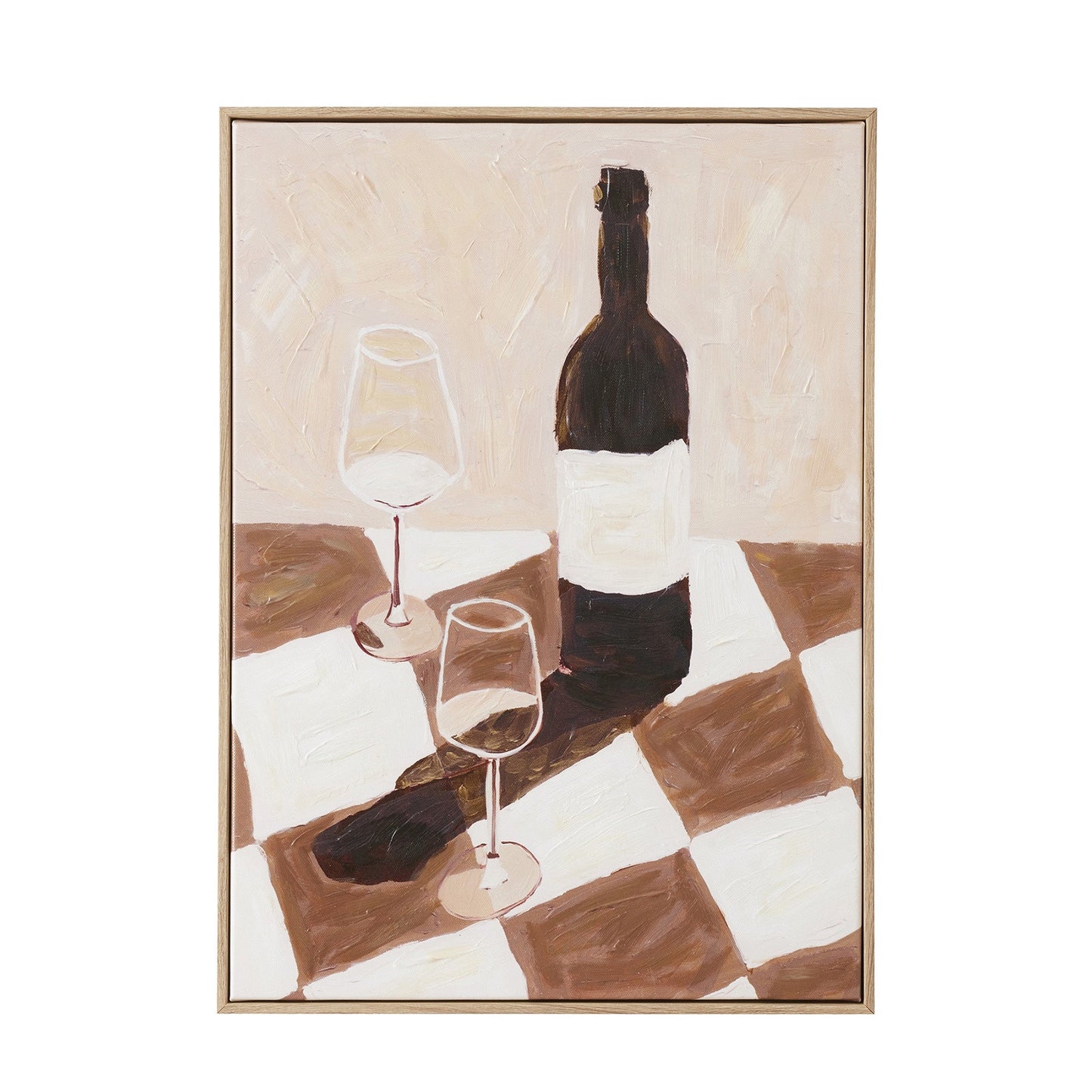 VINO ASH FRAME OIL PAINTING