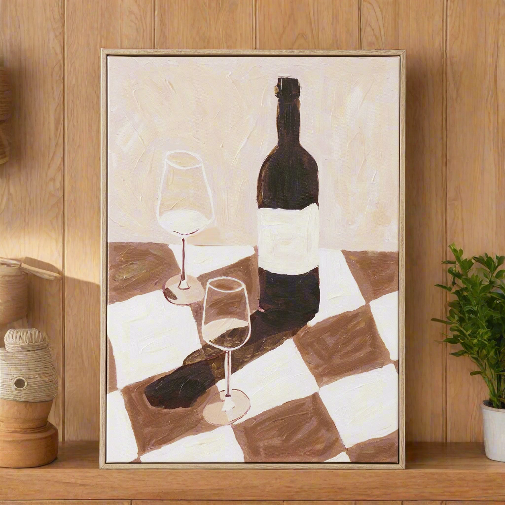 VINO ASH FRAME OIL PAINTING