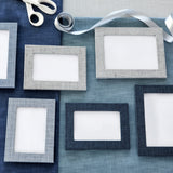 Grasscloth Indigo Faux 5x7 Photo Frame