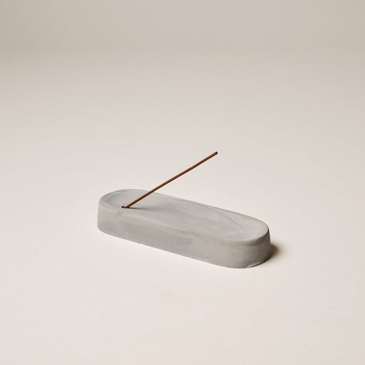 CERAMIC INCENSE HOLDER - CEMENT