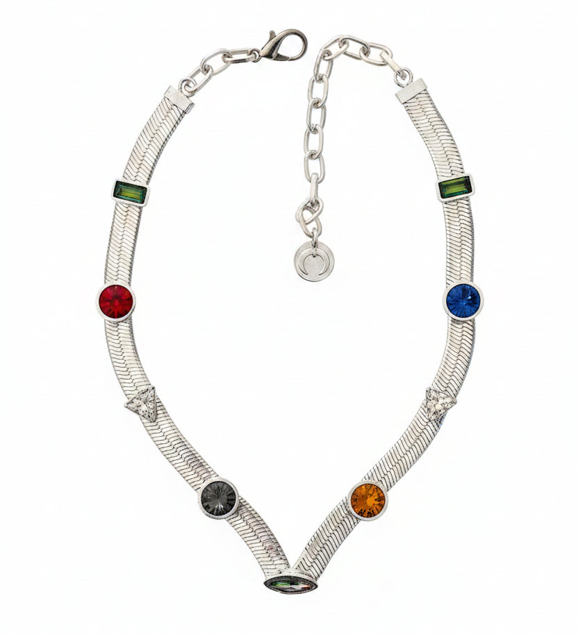 Luna Charm Necklace in Silver