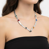 Luna Charm Necklace in Silver