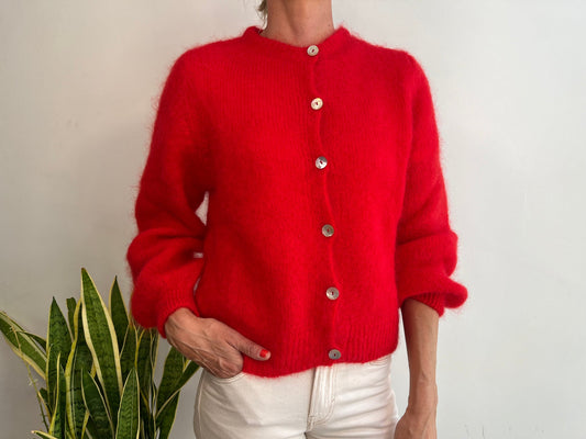 MOHAIR BUTTON CARDIGAN