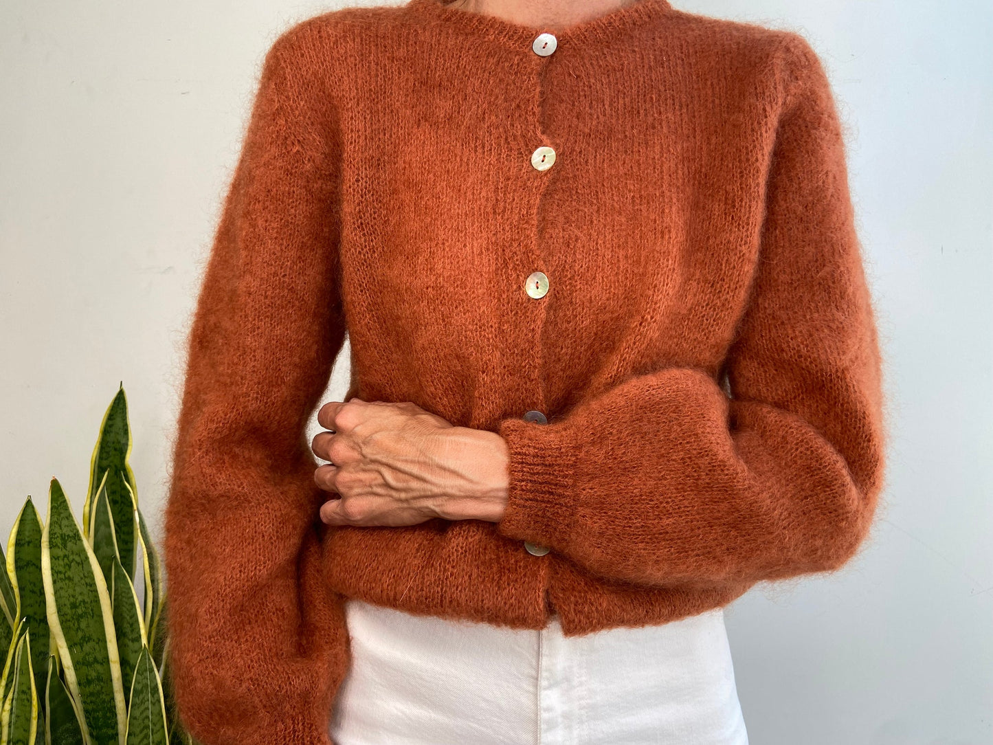 MOHAIR BUTTON CARDIGAN